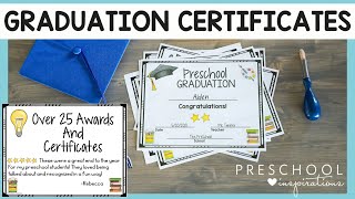 Preschool and Kindergarten Graduation Certificates [upl. by Otineb]