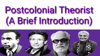 Postcolonial Theorists  A Brief Introduction [upl. by Lambertson]