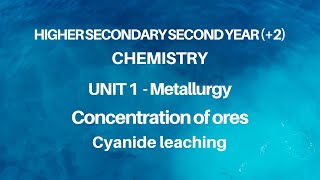 2 Chemistry  Unit 1  Metallurgy  Concentration of ores  Cyanide leaching [upl. by Julis]