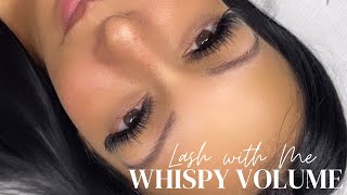 WHISPY VOLUME FULL SET LASH WITH ME  HOW TO WHISPY LASHES [upl. by Bergmans]