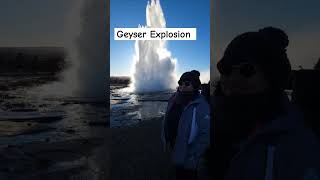 Explosion of the Geysericelandtravel travel exploded shorts shortvideo [upl. by Mickelson]