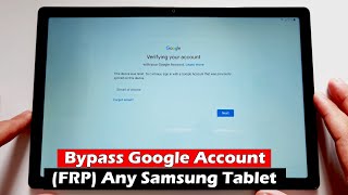 How To Bypass Google Account FRP Any Samsung Tablet [upl. by Yerdua]