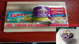 HOW TO MAKE UBE CHEESE ICE CREAM 3 INGREDIENTS ONLY [upl. by Zamora]