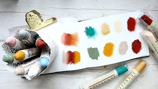 Shiva Oil Sticks amp Sennelier Oil Sticks Comparison  First Impression  Swatches [upl. by Arehc]