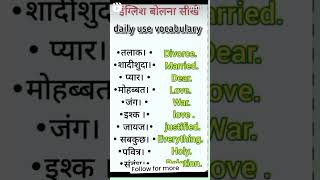 Vocabulary basicenglishspeakingwordinhindi english englishlanguage englishlearning spoke [upl. by Ainerol]