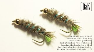 Tying quotPeeping Caddisquot  Cased Green Nymphs by BK [upl. by Ffej]