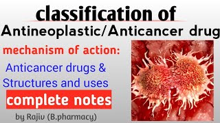 Classification of antineoplastic agentanticancer drugs  complete notes BpharmacyHindi amp English [upl. by Rodolphe]