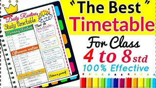 ✨Topper Student Timetable The Best Time Table for class 4 to 8  Online offline class timetable🌟 [upl. by Eiramanna]