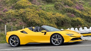 1000hp hybrid Ferrari SF90 Spider road trip to the IoM to lap the historic TT course [upl. by Lallage266]