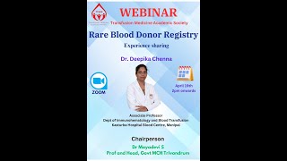 Rare Blood Donor Registry  Dr Deepika Chenna [upl. by Blossom]