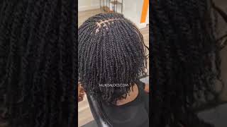 Micro locs with two strand twists on shoulder length natural hair [upl. by Baiel861]