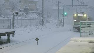 【関東でも積雪！】JR東日本 横浜線 相原駅 電車到着シーン 2018年1月22日 [upl. by Annelise]