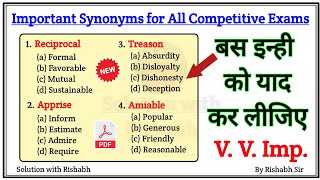 Most Important Synonyms for competitive exams  Most asked Synonyms in competitive exams  Synonyms [upl. by Em]