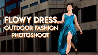 Photographing a flowing dress in an urban setting  Outdoor light setups for photographers [upl. by Rowan]