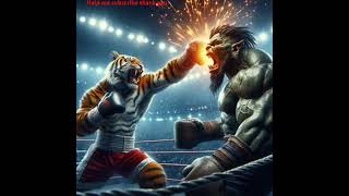 King Lion VS King Tiger boxing funny cat [upl. by Virgie]