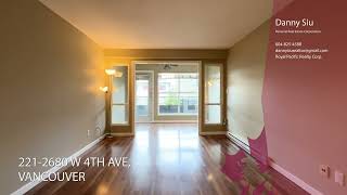 NEW LISTING Vancouver W Kitsilano StudioStyle 1 Bed Condo  221 2680 W 4TH AVE  R2945872 [upl. by Grantley922]