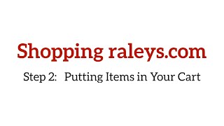 Shopping raleyscom  Step 2 Putting Items in Your Cart [upl. by Froma]