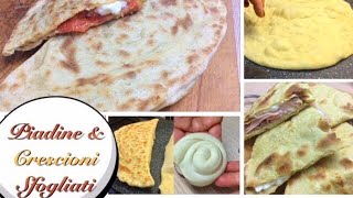 PIADINE E CRESCIONI SFOGLIATI con olio ricetta facile  TUTTI A TAVOLA [upl. by Amyas]