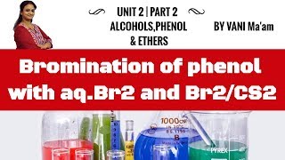 17 Bromination of phenol with aqBr2 and Br2CS2  ALCOHOLSPHENOL amp ETHERS chemistry cbse 12 [upl. by Amati]