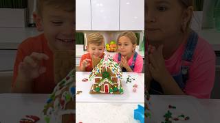 Kids learn how to decorate Gingerbread house  Fun story with uncle [upl. by Nylek176]