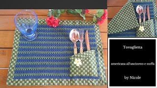 TutorialTovaglietta americana alluncinetto e stoffa  crochet placemat [upl. by Ellenwad]