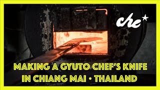 How to make a Gyuto Chefs Knife in Thailand 🔪 Chiang Mai x Baan Tawai 🔪 [upl. by Egiaf]