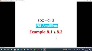 EDC Example 81 amp 82  FET Amplifiers  JFET Small Signal Model  Boylestad [upl. by Ayotahc990]