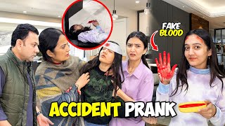 Fake Accident Prank With My Family 😱 Sara Ghr Gnda krdia 🤣  Mama Gusaa Hogain 😭 Sistrology [upl. by Wagstaff]