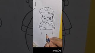 Police drawingkids drawing easydrawingforbeginners drawing drawingtutorials shorts [upl. by Asirral]