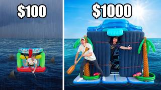 Surviving on Homemade Inflatable House Boats 100 vs 1000 [upl. by Noied]