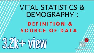 Definition amp Source Of Vital Statistics Hindi Lecture 1 [upl. by Aliel885]