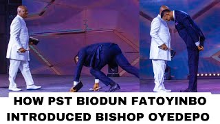 🥺COZA PST BIODUN FATOYINBO PROSTRATES TO WELCOME BISHOP DAVID OYEDEPO SEE HOW HE INTRODUCED HIM [upl. by Suez]