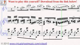 Canon in D for piano and violin sheet music by Pachelbel  Video Score [upl. by Nedloh424]