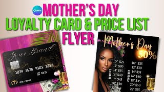 How To Design a MothersDay Flyer in Canva  LoyaltyCard  PriceList  Creative Motion Flyers [upl. by Dunstan]