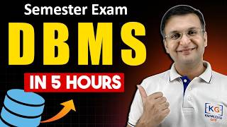 Complete DBMS Data Base Management System in one shot  Semester Exam  Hindi [upl. by Cumine]