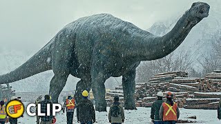 Maisie amp Apatosaurus  Snow Lumber Yard Scene  Jurassic World Dominion 2022 Movie Clip HD 4K [upl. by Niamor698]