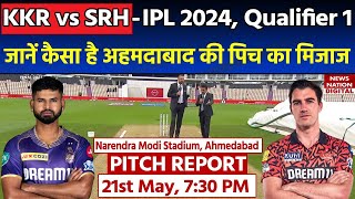 KKR vs SRH IPL 2024 Qualifier 1 Pitch Report Narendra Modi Stadium Pitch Report Pitch Report [upl. by Haze]