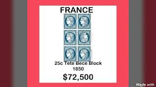 high value and rare stamp  france [upl. by Akinad604]