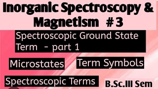 Inorganic Spectroscopy amp MagnetismMicrostatesTerms Term Symbols NOBLECHEMISTRY [upl. by Otrevire]