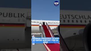 President FrankWalter Steinmeier kept waiting for 30 minutes on the tarmac at Qatar airport [upl. by Goeger]