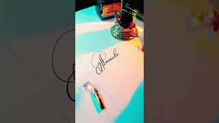 Calligraphy Lettering Copperplate dip pen Name Amanda art calligraphy shorts [upl. by Semaj]