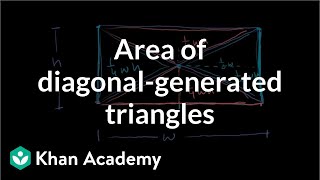 Area of diagonal generated triangles of rectangle are equal  Geometry  Khan Academy [upl. by Johns]