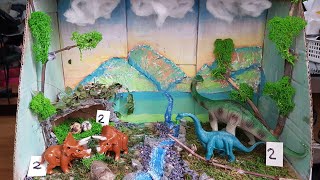 DIY diorama Dinosaur extinct animals habitat [upl. by Anec472]