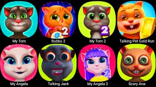 MY TALKING TOM BUBBU 2 MY TALKING TOM 2 TALKING PET GOLD RUN MY TALKING ANGELA TALKING JACK [upl. by Olcott685]