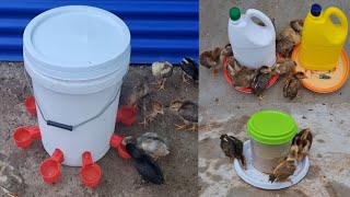 Making a feeder and drinker for chickens [upl. by Ueih]