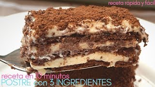 Postre 🍰 con 3 INGREDIENTES y en 🍪 5 minutos de trabajo SIN HORNO de CHOCOLATE y LIMÓN [upl. by Yarw]