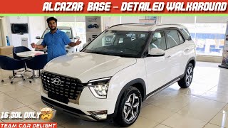 Hyundai Alcazar Base Model  Walkaround Review with On Road Price  Alcazar 2021 Prestige 7 Seater [upl. by Tamiko]