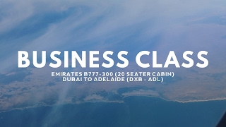 Emirates Business Class 777300ER Dubai to Adelaide [upl. by Yanej]