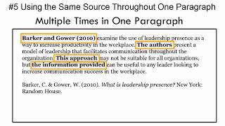 InText Citations Mistake 5Citing the Same Source Multiple Times in One Paragraph [upl. by Ardnuek]