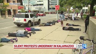 Silent protests underway in Kalamazoo [upl. by Asiat173]